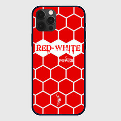 Чехол для iPhone 12 Pro Красно-Белая Сила, цвет: 3D-черный