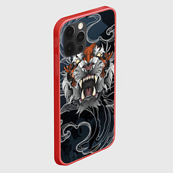 Чехол для iPhone 12 Pro Рычащий Тигр в японском стиле, цвет: 3D-красный — фото 2