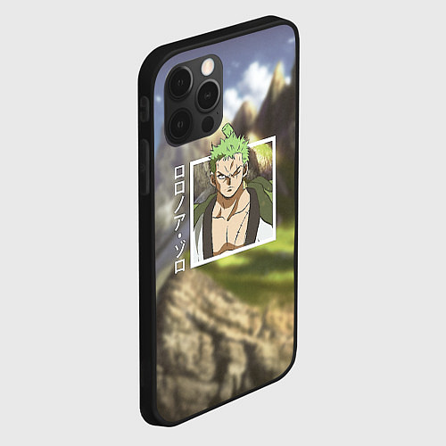 Чехол iPhone 12 Pro Ван-Пис One Piece, Зоро Ророноа Zoro Roronoa / 3D-Черный – фото 2