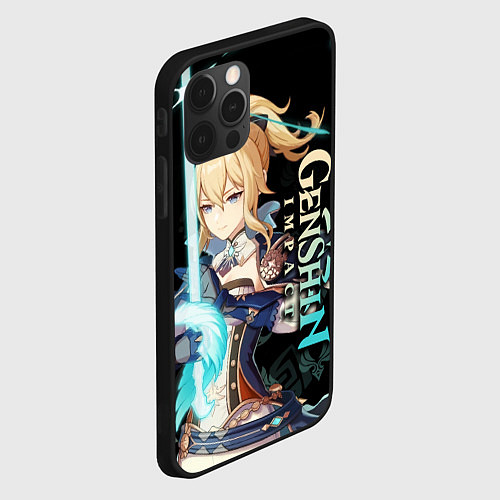 Чехол iPhone 12 Pro Genshin Impact - Jean / 3D-Черный – фото 2