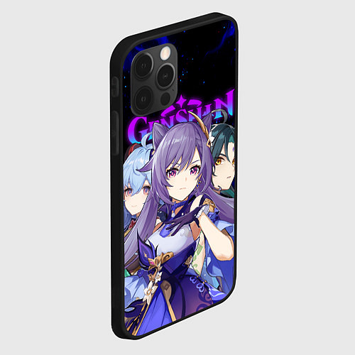 Чехол iPhone 12 Pro GENSHIN IMPACT ГЕРОИНИ В ОГНЕ / 3D-Черный – фото 2