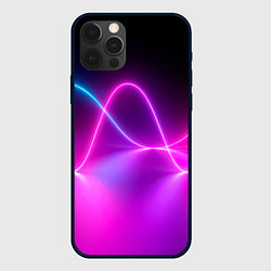 Чехол для iPhone 12 Pro Лучи света pink theme, цвет: 3D-черный