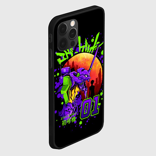 Чехол iPhone 12 Pro Евангелион - Neon Genesis Evangelion / 3D-Черный – фото 2