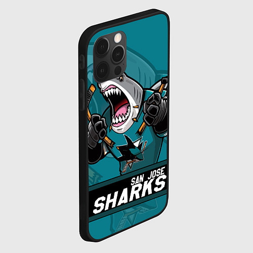 Чехол iPhone 12 Pro San Jose Sharks, Сан Хосе Шаркс / 3D-Черный – фото 2