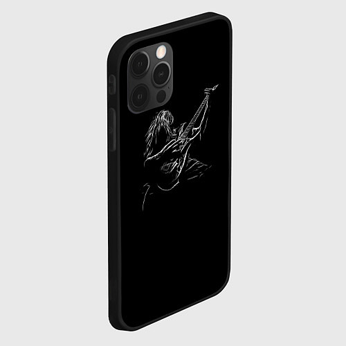 Чехол iPhone 12 Pro Гитарист солирующий / 3D-Черный – фото 2