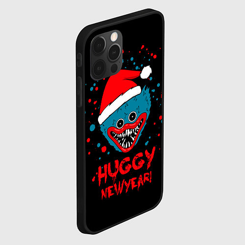 Чехол iPhone 12 Pro Huggy New Year - Poppy Playtime новогодний Хагги В / 3D-Черный – фото 2