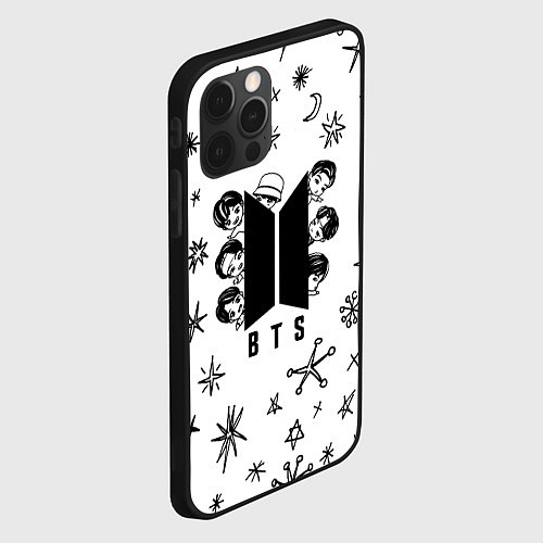 Чехол iPhone 12 Pro ЛОГОТИП БТС LOGO BTS / 3D-Черный – фото 2