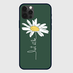 Чехол для iPhone 12 Pro Let it be - цветок ромашка, цвет: 3D-черный