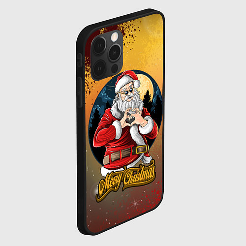 Чехол iPhone 12 Pro Santa love you / 3D-Черный – фото 2