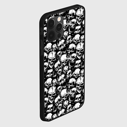 Чехол iPhone 12 Pro Screaming skulls / 3D-Черный – фото 2