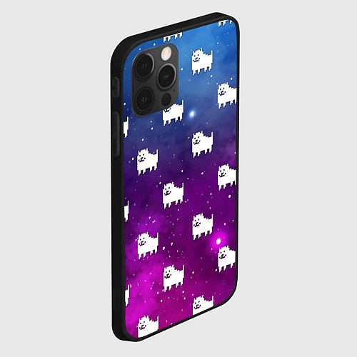 Чехол iPhone 12 Pro UNDERTALE DOGS PATTERN SPACE / 3D-Черный – фото 2