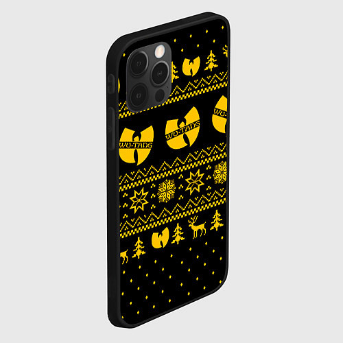 Чехол iPhone 12 Pro НОВОГОДНИЙ СВИТЕР WU TANG CLAN / 3D-Черный – фото 2