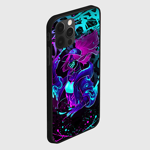 Чехол iPhone 12 Pro KDA NEON GRAFFITI LEAGUE OF LEGENDS / 3D-Черный – фото 2