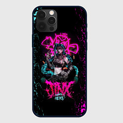 Чехол для iPhone 12 Pro JINX ARCANE LEAGUE OF LEGENDS, КРАСКИ, цвет: 3D-черный