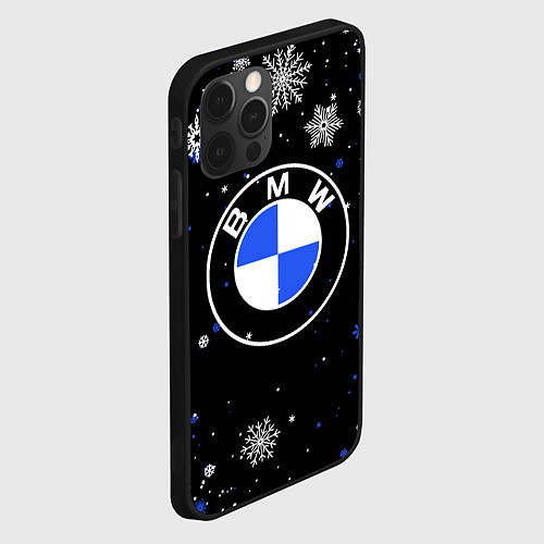 Чехол iPhone 12 Pro НОВОГОДНИЙ БМВ НОВЫЙ ГОД BMW / 3D-Черный – фото 2