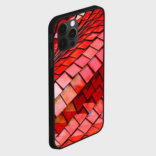 Чехол iPhone 12 Pro Красная спартаковская чешуя / 3D-Черный – фото 2