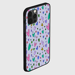 Чехол для iPhone 12 Pro Сиреневые сердечки, цвет: 3D-черный — фото 2