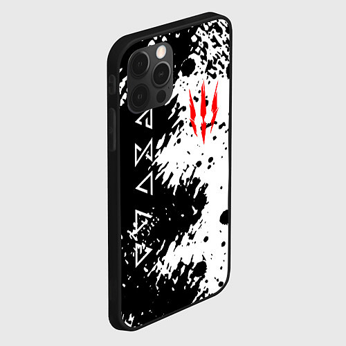 Чехол iPhone 12 Pro The Witcher black & white / 3D-Черный – фото 2