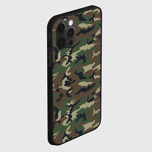 Чехол iPhone 12 Pro Камуфляж: классика / 3D-Черный – фото 2
