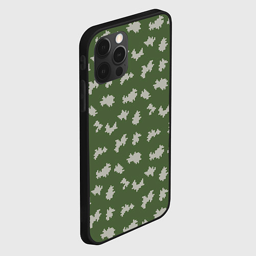 Чехол iPhone 12 Pro Камуфляж: берёзка / 3D-Черный – фото 2