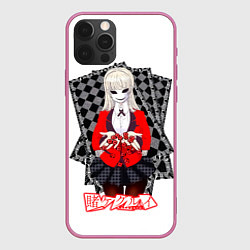 Чехол для iPhone 12 Pro Ририка Момобами - Kakegurui, цвет: 3D-малиновый