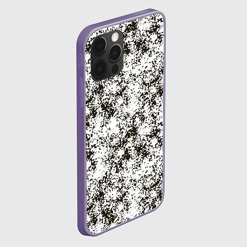 Чехол iPhone 12 Pro Зимний Камуфляж цифра / 3D-Серый – фото 2