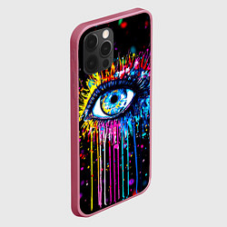 Чехол для iPhone 12 Pro Арт Глаз Брызги, цвет: 3D-малиновый — фото 2