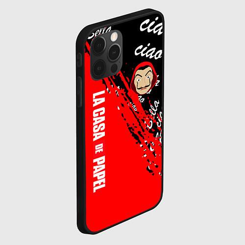 Чехол iPhone 12 Pro La Casa de Papel bum bum ciao / 3D-Черный – фото 2