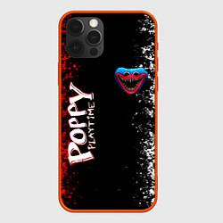 Чехол для iPhone 12 Pro Poppy Playtime - Брызги и капли красок, цвет: 3D-красный