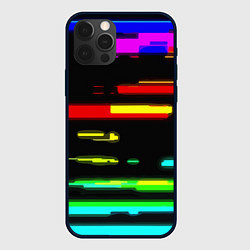 Чехол для iPhone 12 Pro Color fashion glitch, цвет: 3D-черный