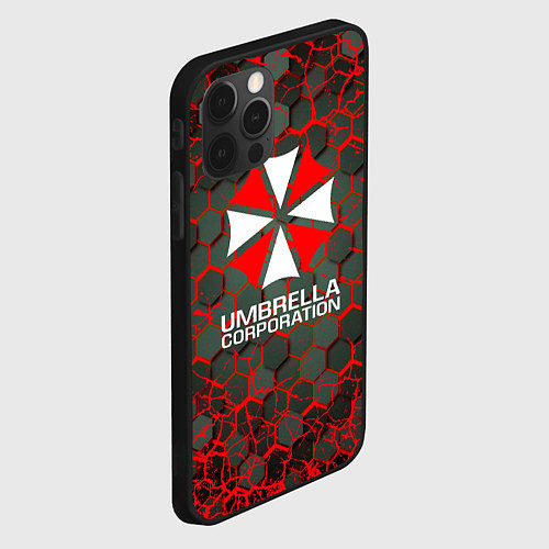 Чехол iPhone 12 Pro Umbrella Corporation соты / 3D-Черный – фото 2