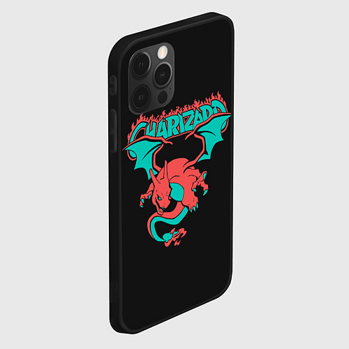 Чехол iPhone 12 Pro Cherizard art / 3D-Черный – фото 2