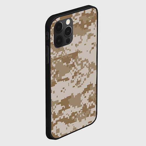 Чехол iPhone 12 Pro Пустынный Милитари / 3D-Черный – фото 2