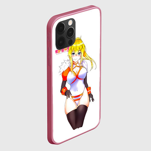 Чехол iPhone 12 Pro KonoSuba Даркнесс / 3D-Малиновый – фото 2