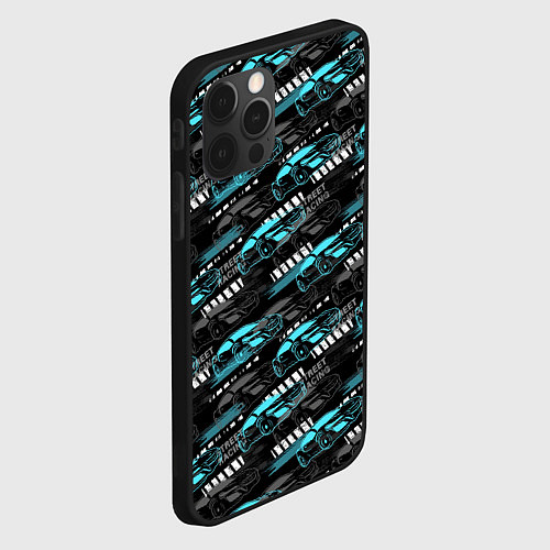 Чехол iPhone 12 Pro Street Racing гонки / 3D-Черный – фото 2