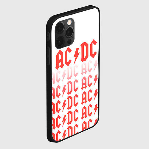 Чехол iPhone 12 Pro Acdc Паттерн / 3D-Черный – фото 2