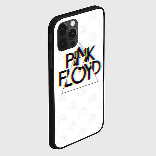 Чехол iPhone 12 Pro PINK FLOYD LOGO ПИНК ФЛОЙД ГЛИТЧ / 3D-Черный – фото 2