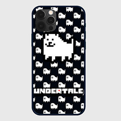 Чехол для iPhone 12 Pro UNDERTALE DOG AND LOGO УНДЕРТАЛЕ, цвет: 3D-черный