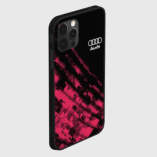 Чехол iPhone 12 Pro Audi Текстура / 3D-Черный – фото 2