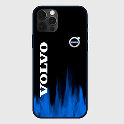 Чехол для iPhone 12 Pro Volvo синий огонь, цвет: 3D-черный