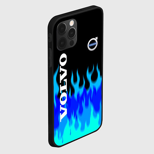 Чехол iPhone 12 Pro Volvo размытый огонь / 3D-Черный – фото 2