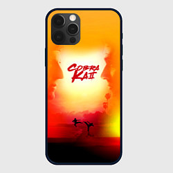 Чехол для iPhone 12 Pro Кобра Кай Закат Градиент Cobra Kai Sun, цвет: 3D-черный