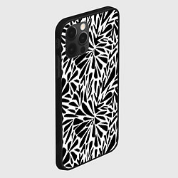 Чехол для iPhone 12 Pro Черно белый абстрактный узор, цвет: 3D-черный — фото 2