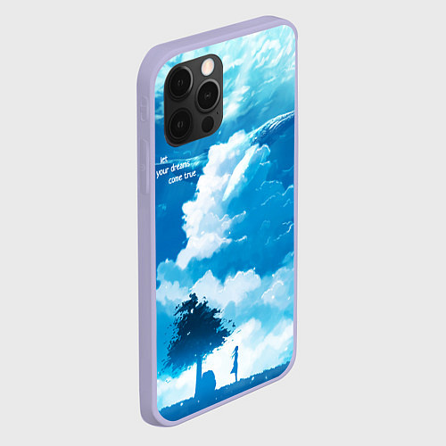 Чехол iPhone 12 Pro Let your dreams come true / 3D-Светло-сиреневый – фото 2