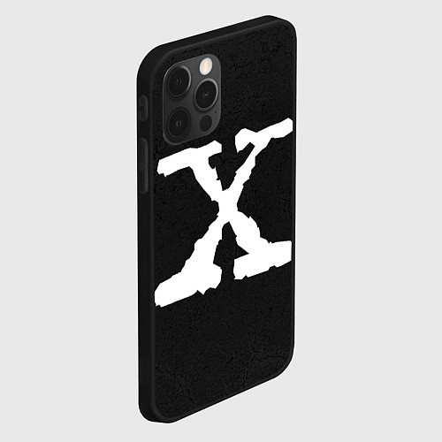 Чехол iPhone 12 Pro X files logo на чёрном / 3D-Черный – фото 2