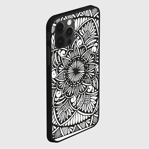 Чехол iPhone 12 Pro Мандала 2028-1 / 3D-Черный – фото 2