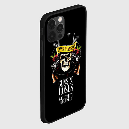 Чехол iPhone 12 Pro Guns n roses, группа / 3D-Черный – фото 2