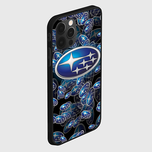 Чехол iPhone 12 Pro SUBARU BIG LOGO PATTERN / 3D-Черный – фото 2