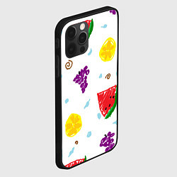 Чехол для iPhone 12 Pro Пиксельные фрукты, цвет: 3D-черный — фото 2