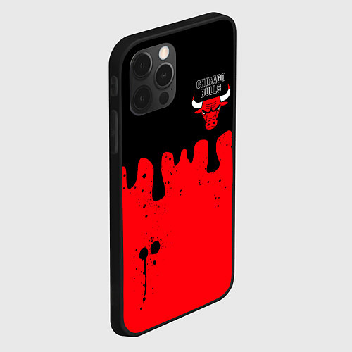 Чехол iPhone 12 Pro Chicago Bulls Чикаго Буллз Логотип / 3D-Черный – фото 2